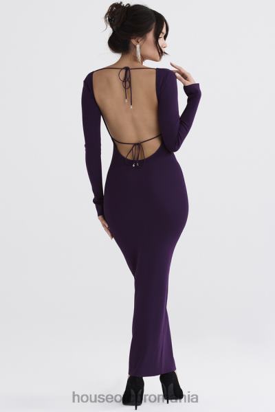 îmbrăcăminte House of CB rochie maxi din tricot cu nervuri keana grape X4F68318