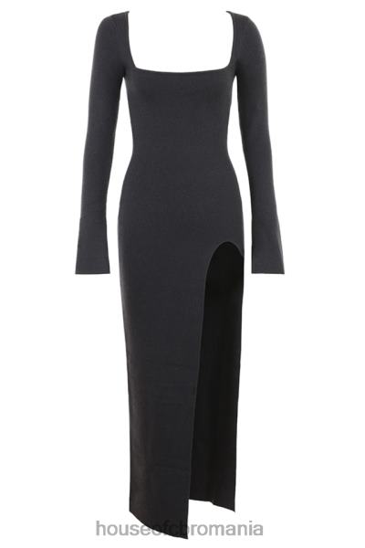 îmbrăcăminte House of CB rochie maxi din tricot de cașmir, cărbune, tolani X4F68313