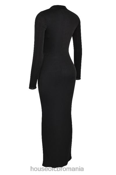 îmbrăcăminte House of CB rochie maxi drapată neagră saskia X4F68274