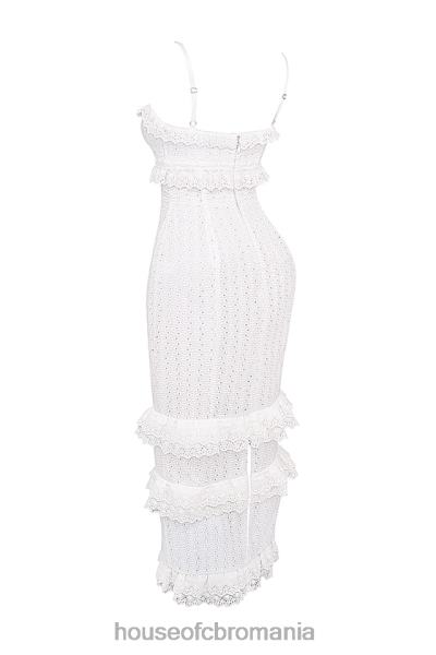 îmbrăcăminte House of CB rochie maxi eve white broderie X4F68228