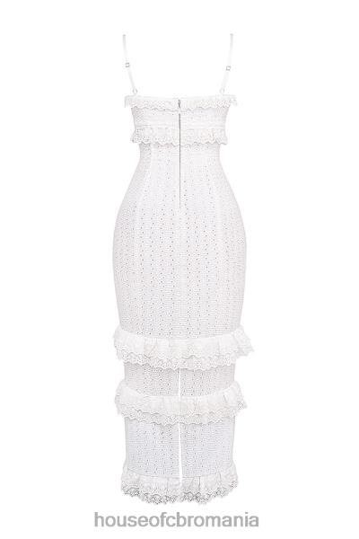 îmbrăcăminte House of CB rochie maxi eve white broderie X4F68228