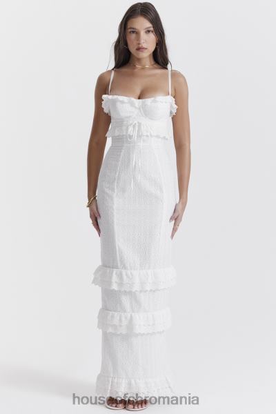 îmbrăcăminte House of CB rochie maxi eve white broderie X4F68228
