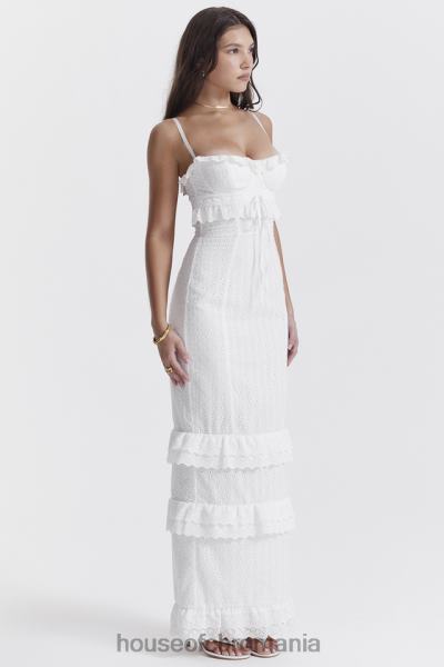 îmbrăcăminte House of CB rochie maxi eve white broderie X4F68228