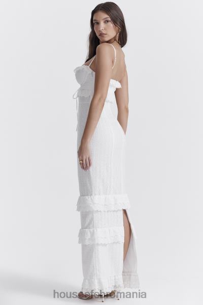 îmbrăcăminte House of CB rochie maxi eve white broderie X4F68228