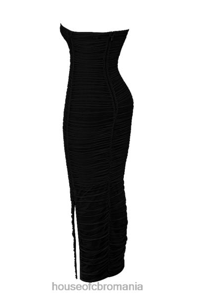 îmbrăcăminte House of CB rochie maxi fără bretele din plasă neagră sofia X4F68492