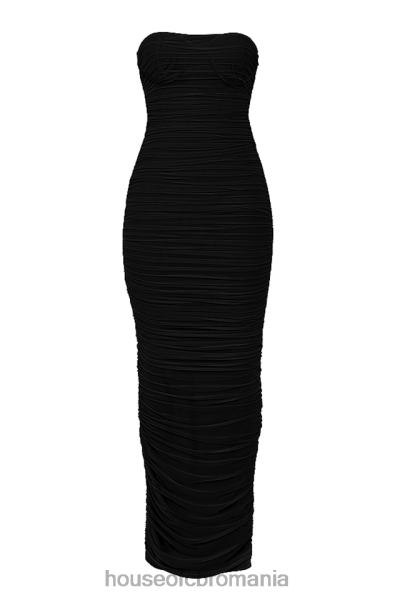 îmbrăcăminte House of CB rochie maxi fără bretele din plasă neagră sofia X4F68492