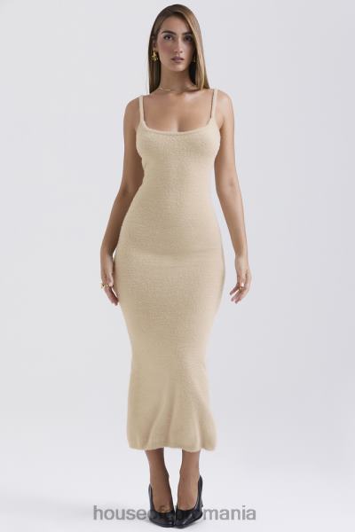 îmbrăcăminte House of CB rochie maxi fayette bej moale pufos din tricot X4F68115
