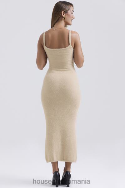îmbrăcăminte House of CB rochie maxi fayette bej moale pufos din tricot X4F68115