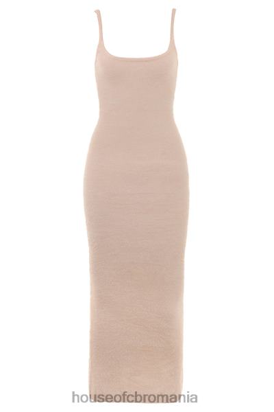 îmbrăcăminte House of CB rochie maxi fayette bej moale pufos din tricot X4F68115