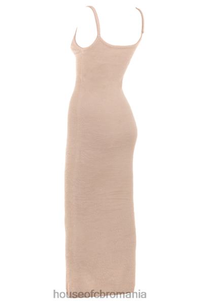 îmbrăcăminte House of CB rochie maxi fayette bej moale pufos din tricot X4F68115