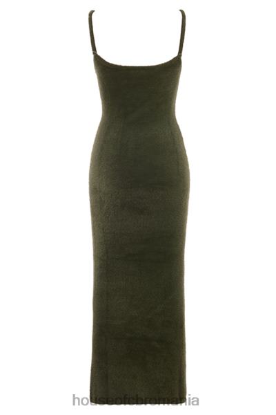 îmbrăcăminte House of CB rochie maxi fayette kaki moale și pufoasă X4F68116