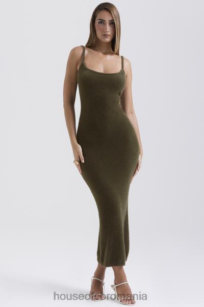 îmbrăcăminte House of CB rochie maxi fayette kaki moale și pufoasă X4F68116