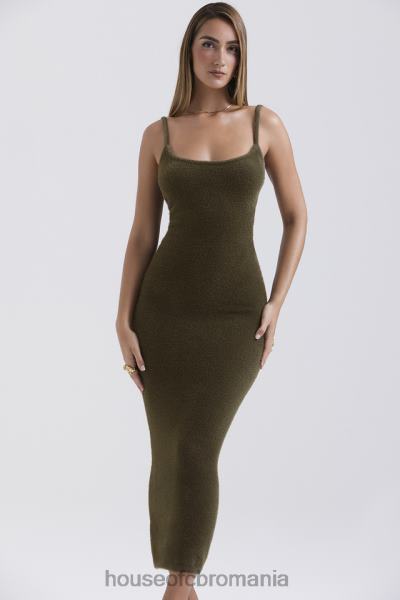 îmbrăcăminte House of CB rochie maxi fayette kaki moale și pufoasă X4F68116