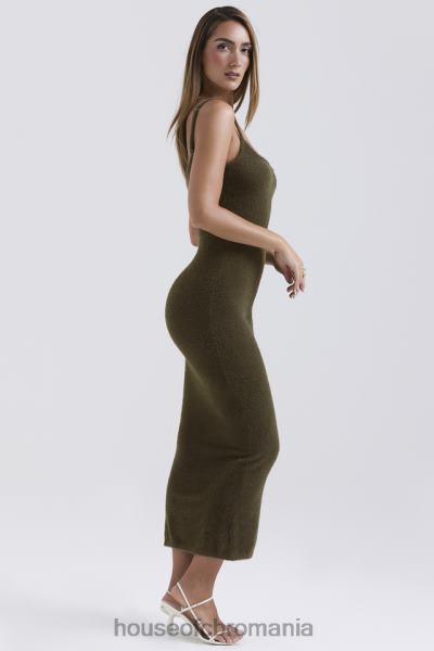 îmbrăcăminte House of CB rochie maxi fayette kaki moale și pufoasă X4F68116