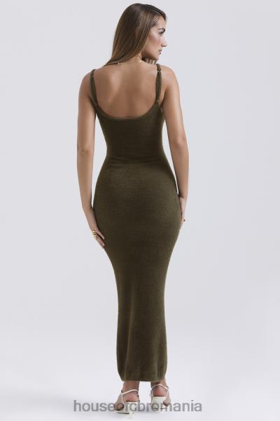 îmbrăcăminte House of CB rochie maxi fayette kaki moale și pufoasă X4F68116