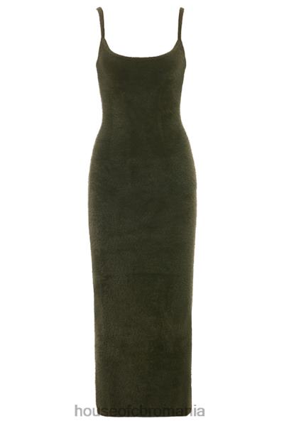 îmbrăcăminte House of CB rochie maxi fayette kaki moale și pufoasă X4F68116