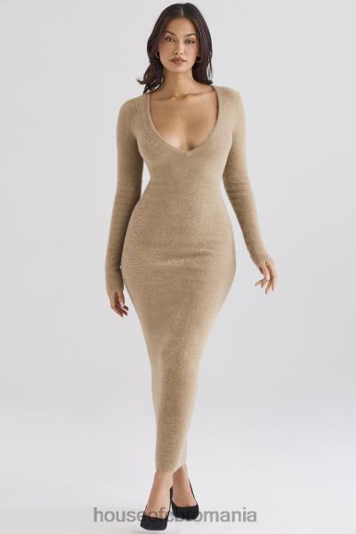 îmbrăcăminte House of CB rochie maxi fuzzy lucille camel X4F68312