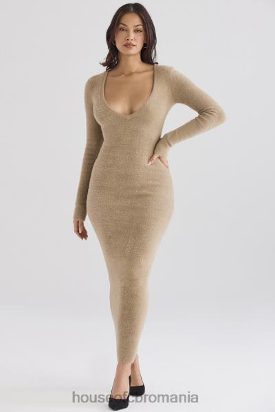 îmbrăcăminte House of CB rochie maxi fuzzy lucille camel X4F68312
