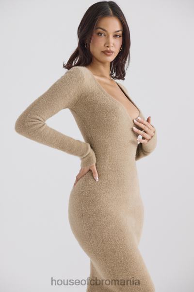 îmbrăcăminte House of CB rochie maxi fuzzy lucille camel X4F68312