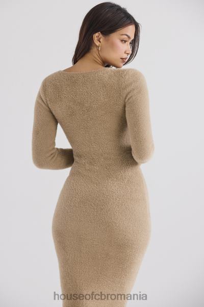 îmbrăcăminte House of CB rochie maxi fuzzy lucille camel X4F68312