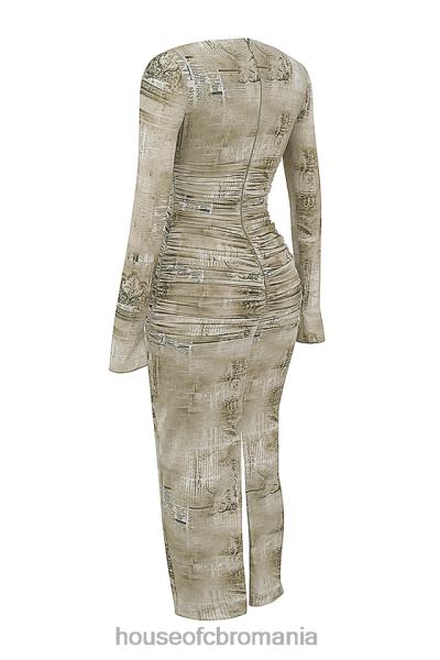 îmbrăcăminte House of CB rochie maxi lanetta pale sage imprimeu X4F68152