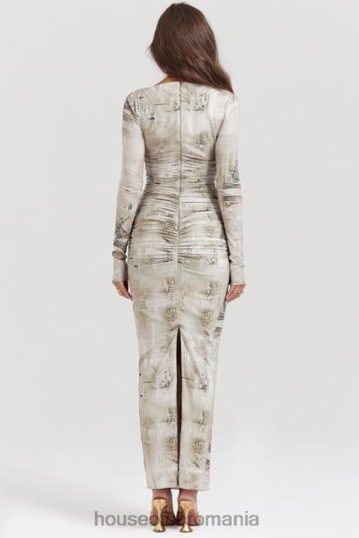 îmbrăcăminte House of CB rochie maxi lanetta pale sage imprimeu X4F68152