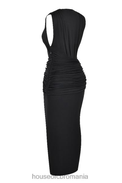 îmbrăcăminte House of CB rochie maxi larelle neagra plonjare X4F68194