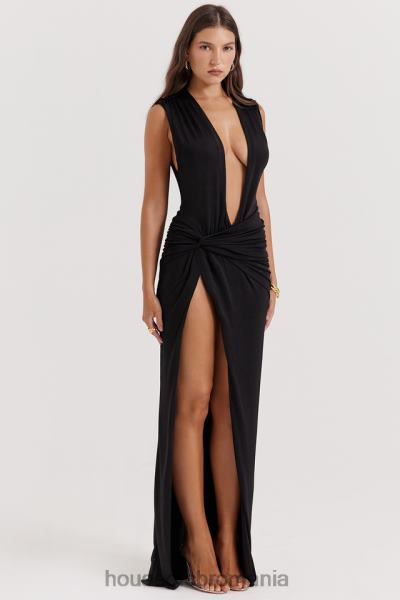 îmbrăcăminte House of CB rochie maxi larelle neagra plonjare X4F68194