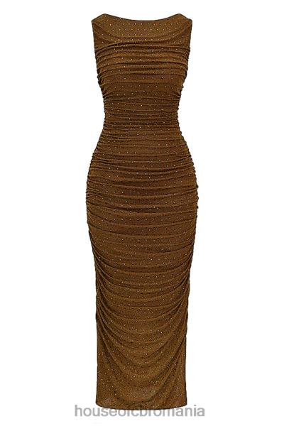 îmbrăcăminte House of CB rochie maxi laurie cafea cristalizata X4F68334