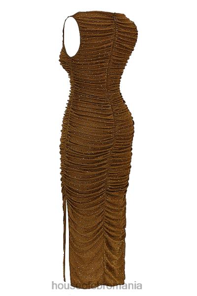 îmbrăcăminte House of CB rochie maxi laurie cafea cristalizata X4F68334