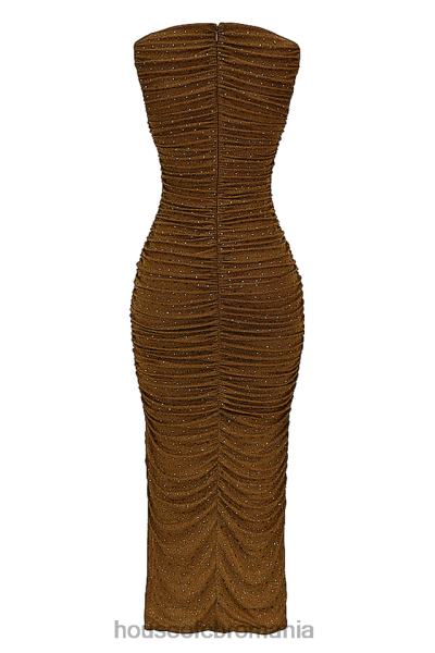 îmbrăcăminte House of CB rochie maxi laurie cafea cristalizata X4F68334