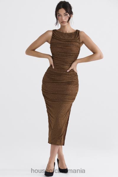 îmbrăcăminte House of CB rochie maxi laurie cafea cristalizata X4F68334