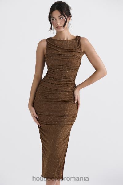 îmbrăcăminte House of CB rochie maxi laurie cafea cristalizata X4F68334