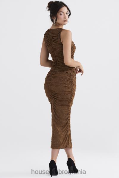 îmbrăcăminte House of CB rochie maxi laurie cafea cristalizata X4F68334