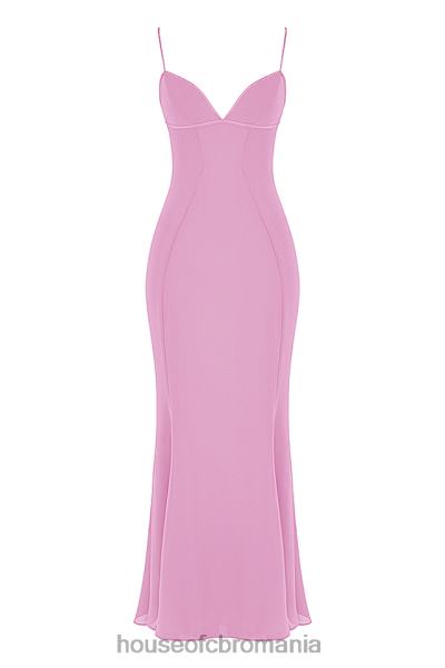 îmbrăcăminte House of CB rochie maxi loren roz X4F68393