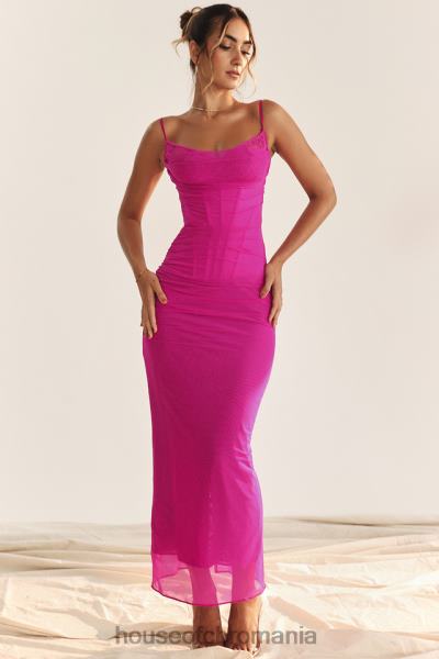 îmbrăcăminte House of CB rochie maxi nalini fucsia X4F68197