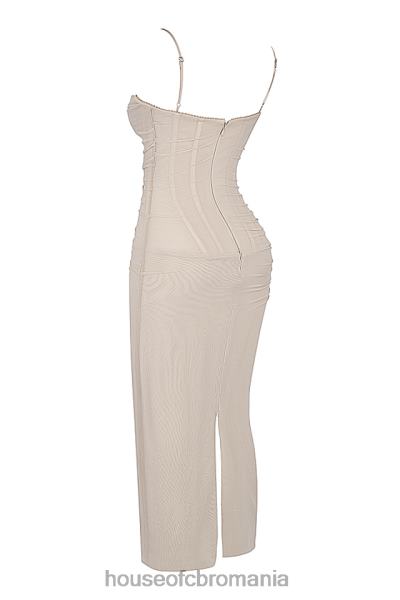 îmbrăcăminte House of CB rochie maxi nalini sand X4F68153