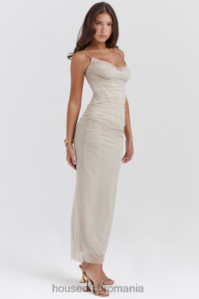 îmbrăcăminte House of CB rochie maxi nalini sand X4F68153