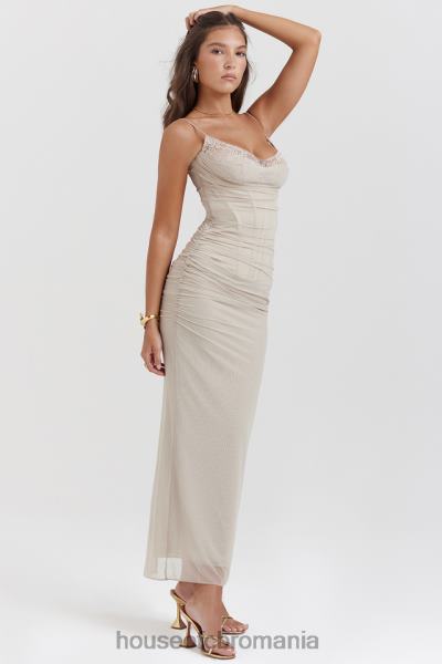 îmbrăcăminte House of CB rochie maxi nalini sand X4F68153