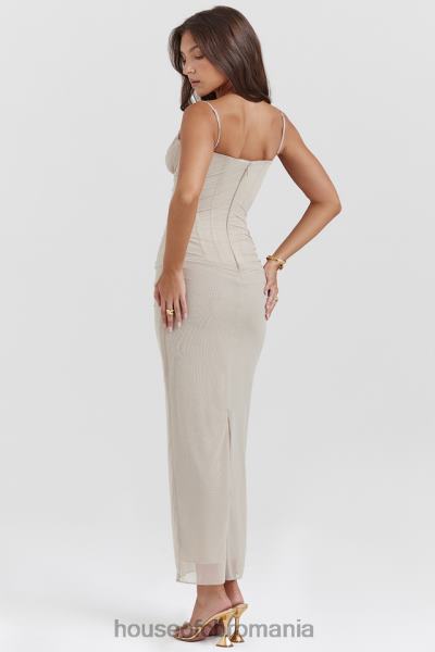 îmbrăcăminte House of CB rochie maxi nalini sand X4F68153