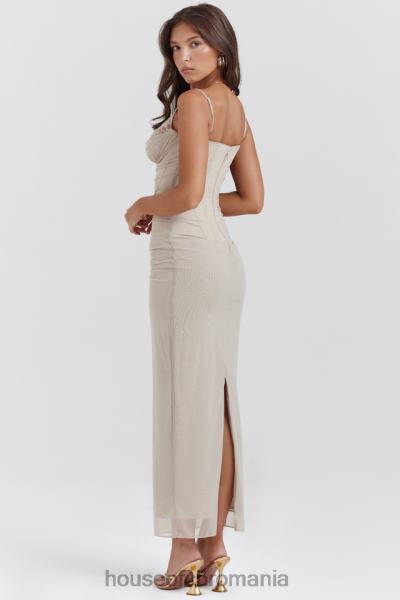 îmbrăcăminte House of CB rochie maxi nalini sand X4F68153