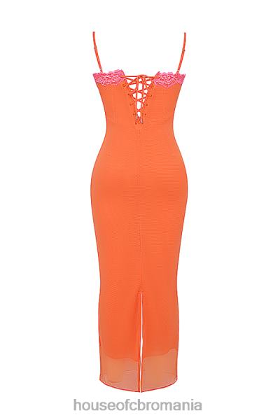 îmbrăcăminte House of CB rochie maxi portocalie flacara aiza X4F68192