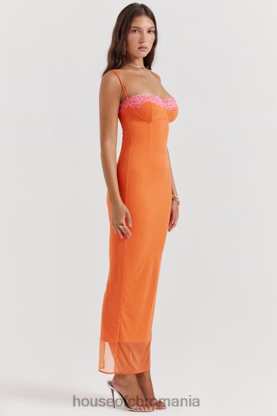 îmbrăcăminte House of CB rochie maxi portocalie flacara aiza X4F68192