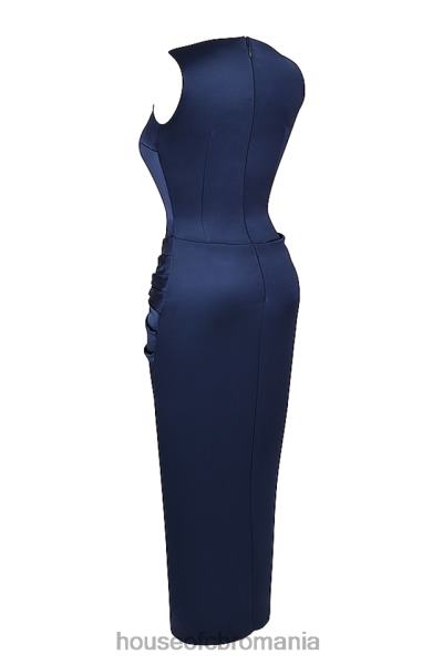 îmbrăcăminte House of CB rochie maxi roxanne bleumarin cu deschidere la coapsa X4F68276