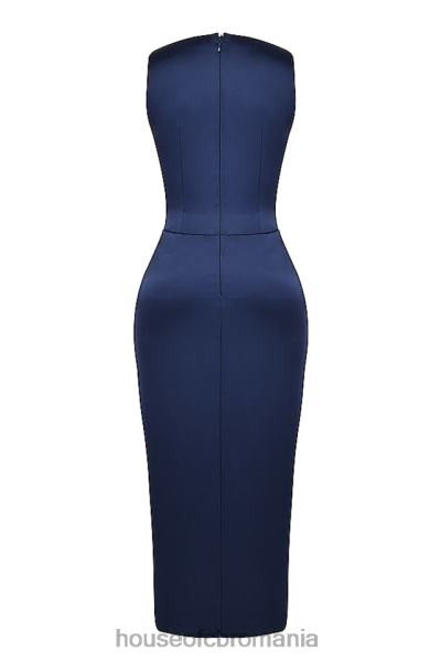 îmbrăcăminte House of CB rochie maxi roxanne bleumarin cu deschidere la coapsa X4F68276