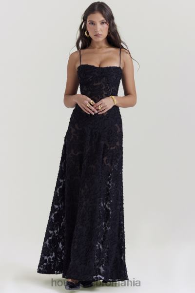 îmbrăcăminte House of CB rochie maxi seren neagra florala din dantela spate X4F68126