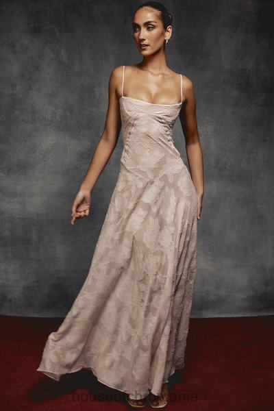 îmbrăcăminte House of CB rochie maxi seren roz moale din dantelă florală la spate X4F68366