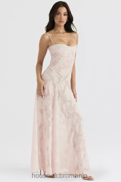 îmbrăcăminte House of CB rochie maxi seren roz moale din dantelă florală la spate X4F68366