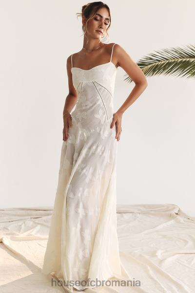 îmbrăcăminte House of CB rochie maxi seren vintage crem floral din dantela la spate X4F68176