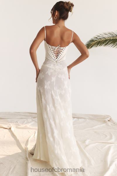 îmbrăcăminte House of CB rochie maxi seren vintage crem floral din dantela la spate X4F68176